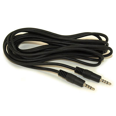 12ft 3.5mm 4 Conductor TRRS / 3 Band + Mic or Video Male to Male Cable