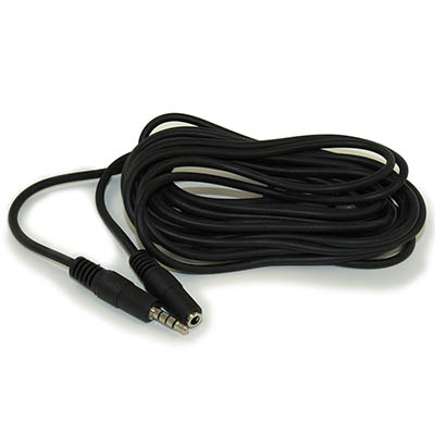 15ft 3.5mm 4 Conductor TRRS / 3 Band Mic or Video M/F EXTENSION Cable
