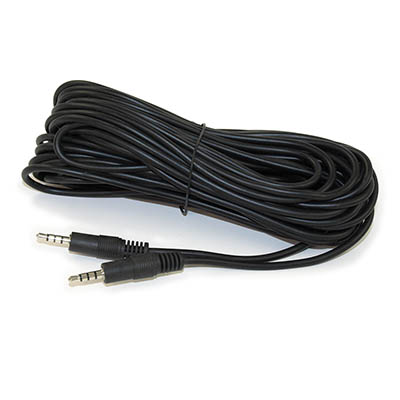 50ft 3.5mm 4 Conductor TRRS / 3 Band + Mic or Video Male to Male Cable