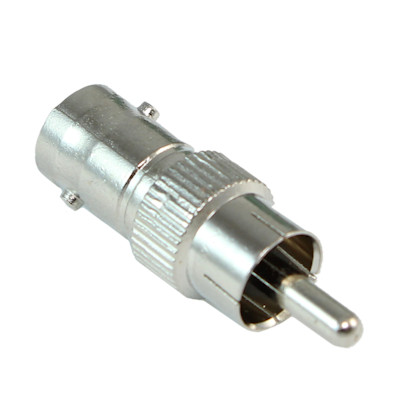 BNC Female to RCA Male Adapter, Nickel Plated