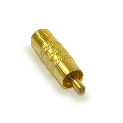 RCA Male to F (Coax) Female Adapter - Gold Plated