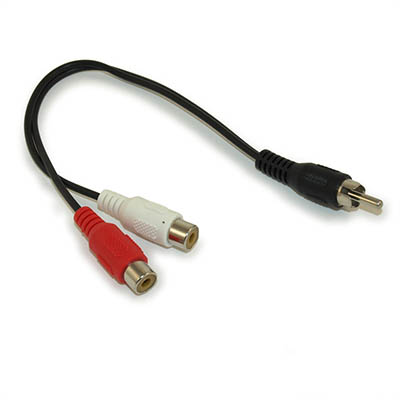 6inch RCA Plug to 2 RCA (1 RCA Male to 2 RCA Female) Adapter Cable