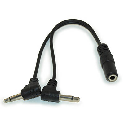 4inch 3.5mm Female Stereo TRS to 3.5mm Male Mono TS Airline Adapter Cable