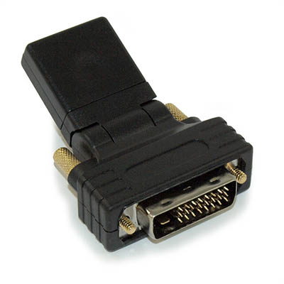 HDMI Female to DVI-D Male Swivel Adapter GOLD PLATED