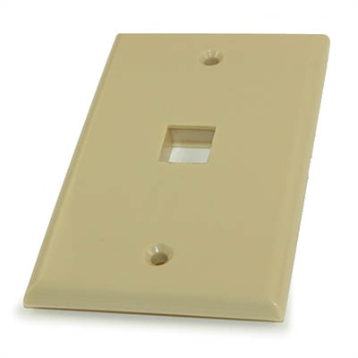 Wall plate: Keystone, 1 Hole - Ivory