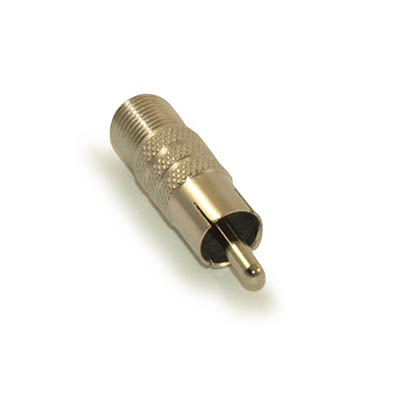 RCA Male to F (Coax) Female Adapter - Nickel Plated