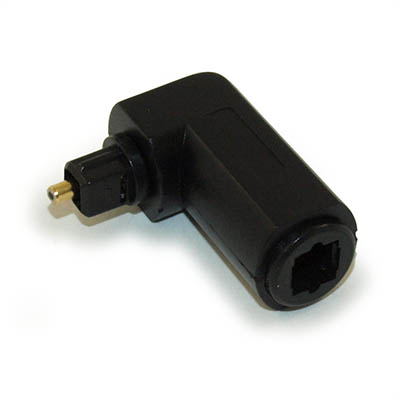 Toslink 90 Degree Angled Swiveling Male/Female Adapter