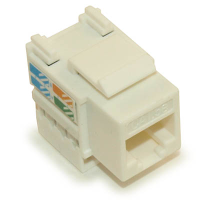 Keystone Jack Insert/Punch-down - Cat 5E RJ45 Networking, White