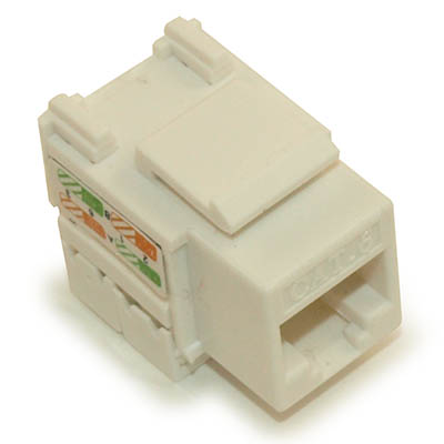 Keystone Jack Insert/Punch-down - Cat 6 RJ45 Networking, White