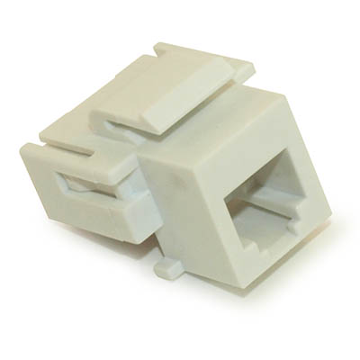 Keystone Jack Insert/Punch-down: Phone (RJ11/RJ12) for 2/3 Lines - White