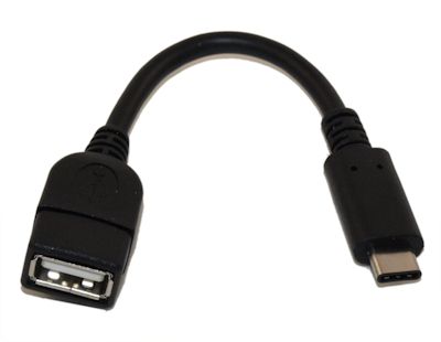 6inch USB 2.0 Type-C Male to Type-A Female EXTENSION Cable, 480Mbps, Black