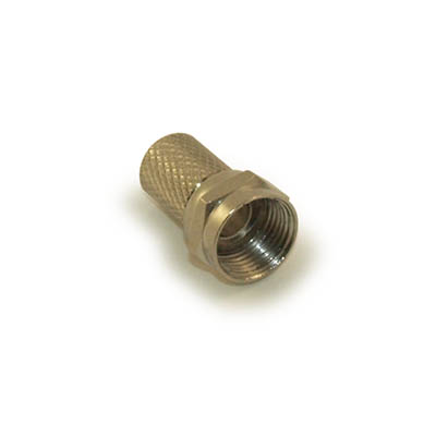 RG6 Quick Connector, Twist-on Type, Nickel Plated (Each)