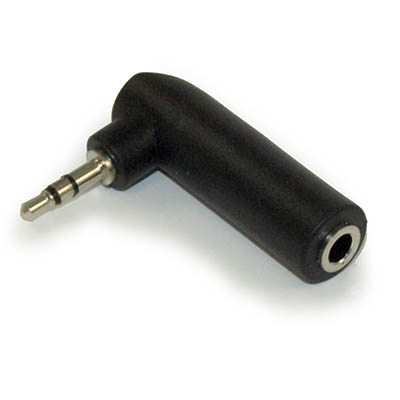 2.5mm MALE to 3.5mm FEMALE Right Angle Adapter, Stereo TRS (3 connector)