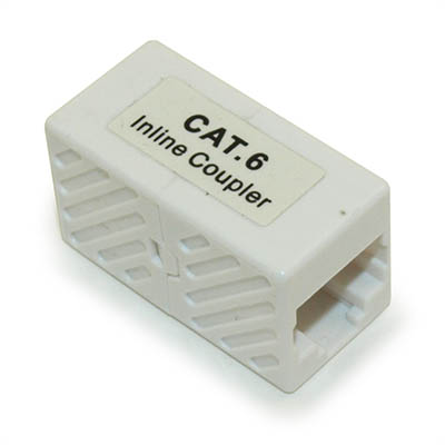 Inline Coupler Cat6 Jack to Jack (Female/Female), White