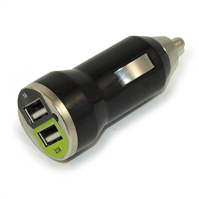 2 Port USB Car Charger/Adapter, Type A 12v Car Socket, 2.1A/1.0A
