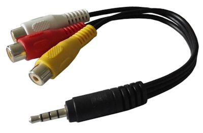 Audio/video Phono RCA - 3.5 mm. Jack adapter cable