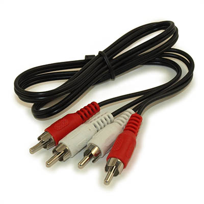 3ft 2 Wire RCA Audio Cables, Male/Male (General Duty)