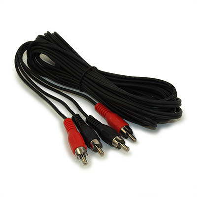12ft 2 Wire RCA Audio Cables, Male/Male (General Duty)