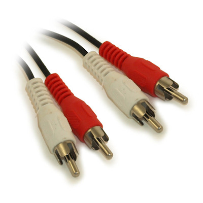 12ft 2 Wire RCA Audio Cables, Male/Male (General Duty)