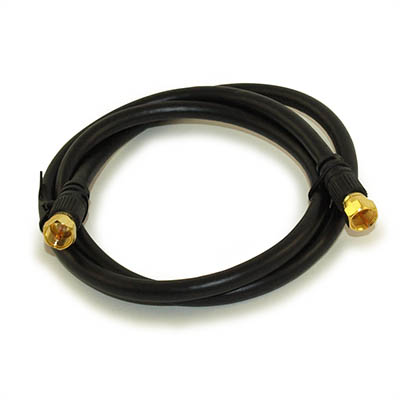 3ft RG6 QUAD SHIELD Black HI-BANDWIDTH Coax Cable F-type Gold Plated