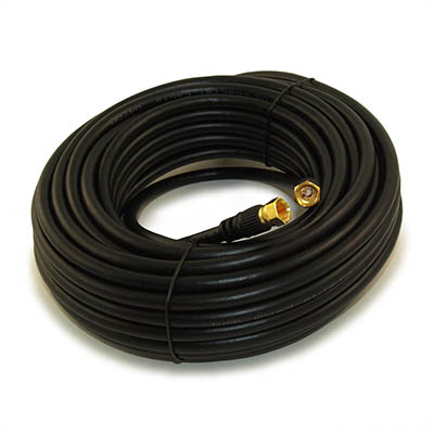 50ft RG6 QUAD SHIELD Black HI-BANDWIDTH Coax Cable F-type Gold Plated