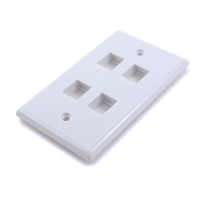 Wall plate: Keystone, 4 Hole - White