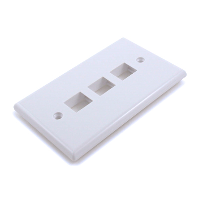 Wall plate: Keystone, 3 Hole - White