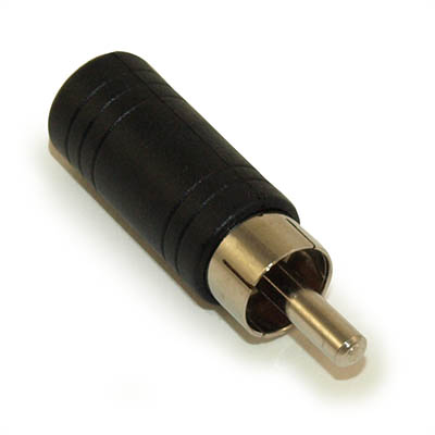 3.5mm Female MONO TS Jack to RCA Male Mono Plug, Nickel Plated