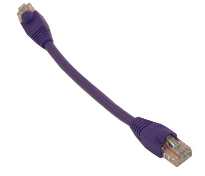 6inch Cat5E Ethernet RJ45 Patch Cable, Stranded, Snagless Booted, PURPLE