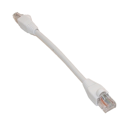 6inch Cat5E Ethernet RJ45 Patch Cable, Stranded, Snagless Booted, WHITE