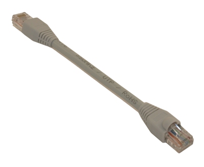 6inch Cat6 Ethernet RJ45 Patch Cable, Stranded, Snagless Booted, GRAY
