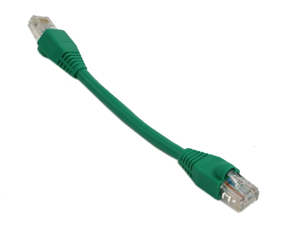 6inch Cat6 Ethernet RJ45 Patch Cable, Stranded, Snagless Booted, GREEN