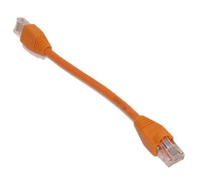 6inch Cat6 Ethernet RJ45 Patch Cable, Stranded, Snagless Booted, ORANGE