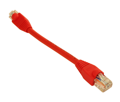 6inch Cat6 Ethernet RJ45 Patch Cable, Stranded, Snagless Booted, RED