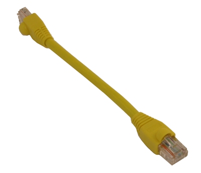 6inch Cat6 Ethernet RJ45 Patch Cable, Stranded, Snagless Booted, YELLOW