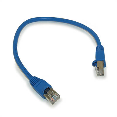 6INCH Cat5E SHIELDED Ethernet RJ45 Patch Cable, Stranded, Snagless Booted, BLUE