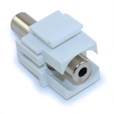 Keystone Jack Insert/Coupler Type: Stereo 3.5mm Audio, Coupler Type, White