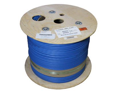 1000ft CAT6A Bulk Network Cable, PLENUM 550Mhz (10Gbits) Solid, Blue