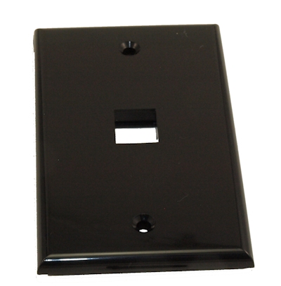 Wall plate: Keystone, 1 Hole - Black