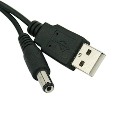 3ft USB 2.0 Type A Male to Barrel Connector (5.5/2.1mm) Power Cable