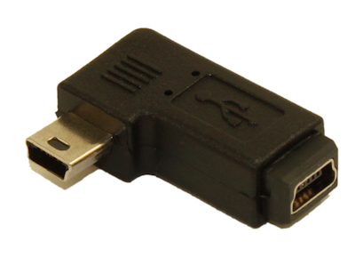 Mini-B 5pin Male to Mini-B 5pin Female Right Angle Adapter