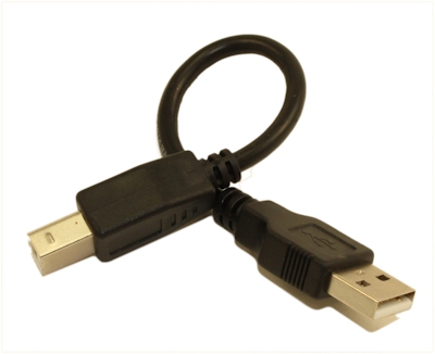 6inch USB 2.0 Certified 480Mbps Type A Male to B Male Cable, Black