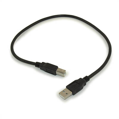 1.5ft USB 2.0 Certified 480Mbps Type A Male to B Male Cable, BLACK