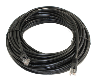 50ft Cat5E Ethernet RJ45 Patch Cable, Stranded, Snagless Booted, BLACK