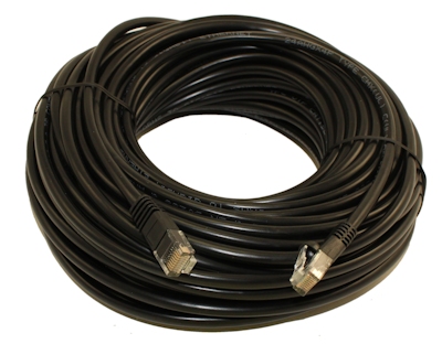 75ft Cat5E Ethernet RJ45 Patch Cable, Stranded, Snagless Booted, BLACK