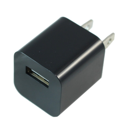 1 Port 110v/5v USB 1000ma Charger, Discrete, Black