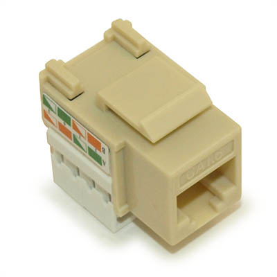 Keystone Jack Insert/Punch-down - Cat 6 RJ45 Networking, Ivory