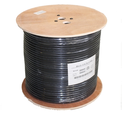 1000ft RG11 DUAL SHIELD CMR HI-BANDWIDTH 3Ghz Bulk Coax Cable, Black