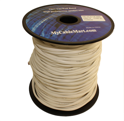 250ft Speaker Wire, 14AWG Copper In Wall Rated/CL2 with PVC Outer Jacket