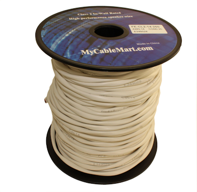 250ft Speaker Wire, 14AWG Copper In Wall Rated/CL2 with PVC Outer Jacket